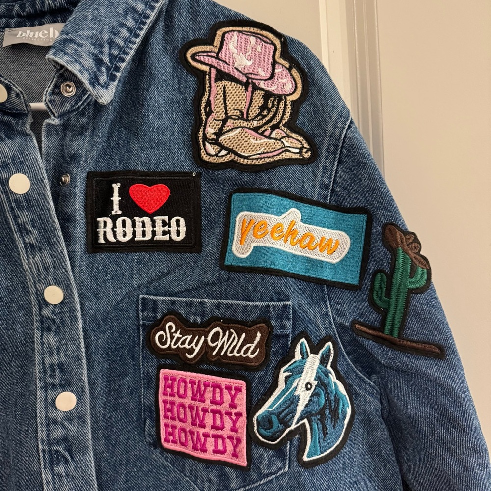 Blue B Collection Patchwork Denim Jacket - Vintag… - image 2